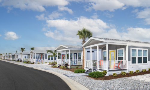 row of cabana cabins at camp margaritaville in auburndale